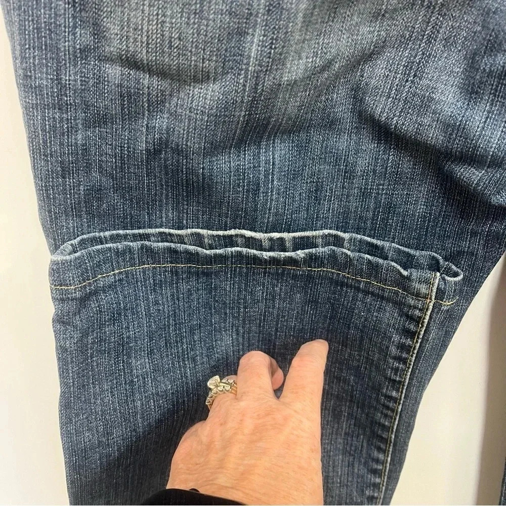 DAVID KAHN "Lauren" straight leg mid wash denim jeans size 12 short - Picture 7 of 15